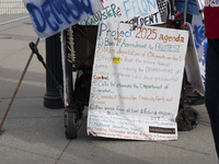 A protest takes place outside the US Supreme Court in Washington DC, United States, on November 4, 2024, ahead of the Presidential Election....