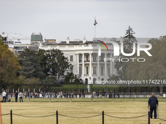 A view of the White House in Washington, United States, on November 4, 2024, ahead of the Presidential Election. (