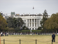 A view of the White House in Washington, United States, on November 4, 2024, ahead of the Presidential Election. (