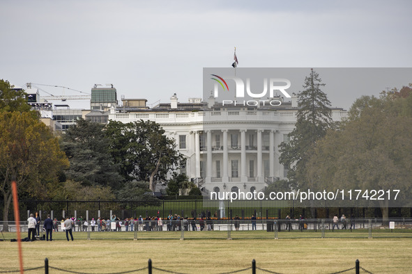 A view of the White House in Washington, United States, on November 4, 2024, ahead of the Presidential Election. 