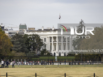 A view of the White House in Washington, United States, on November 4, 2024, ahead of the Presidential Election. (