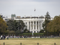 A view of the White House in Washington, United States, on November 4, 2024, ahead of the Presidential Election. (