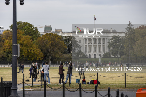 A view of the White House in Washington, United States, on November 4, 2024, ahead of the Presidential Election. 