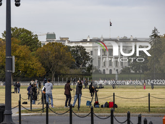 A view of the White House in Washington, United States, on November 4, 2024, ahead of the Presidential Election. (