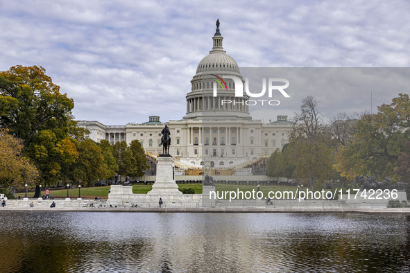 A view of the US Capitol in Washington DC, United States, on November 4, 2024, ahead of the US Presidential Election. 