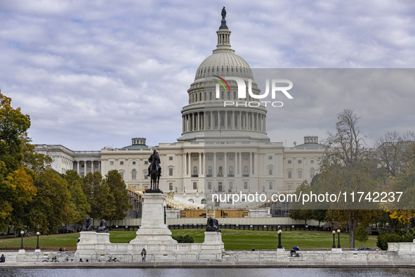 A view of the US Capitol in Washington DC, United States, on November 4, 2024, ahead of the US Presidential Election. 