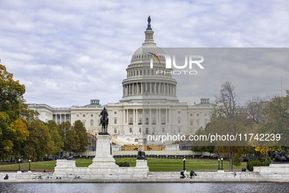 A view of the US Capitol in Washington DC, United States, on November 4, 2024, ahead of the US Presidential Election. 