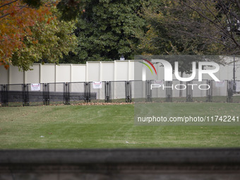 A view of the security fence near the U.S. Capitol in Washington, D.C., United States, on November 4, 2024, ahead of the U.S. Presidential E...