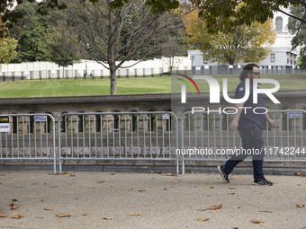 A view of the security fence near the U.S. Capitol in Washington, D.C., United States, on November 4, 2024, ahead of the U.S. Presidential E...