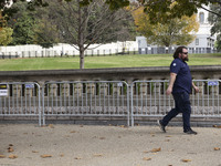 A view of the security fence near the U.S. Capitol in Washington, D.C., United States, on November 4, 2024, ahead of the U.S. Presidential E...