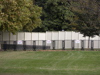 A view of the security fence near the U.S. Capitol in Washington, D.C., United States, on November 4, 2024, ahead of the U.S. Presidential E...