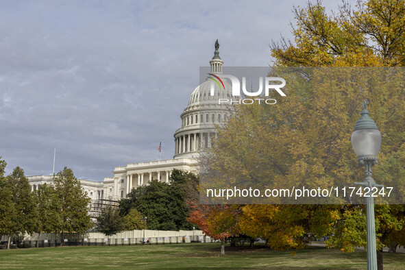 A view of the US Capitol in Washington DC, United States, on November 4, 2024, ahead of the US Presidential Election. 