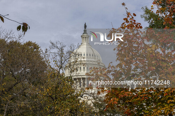 A view of the US Capitol in Washington DC, United States, on November 4, 2024, ahead of the US Presidential Election. 