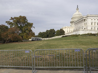 A view of the security fence near the U.S. Capitol in Washington, D.C., United States, on November 4, 2024, ahead of the U.S. Presidential E...