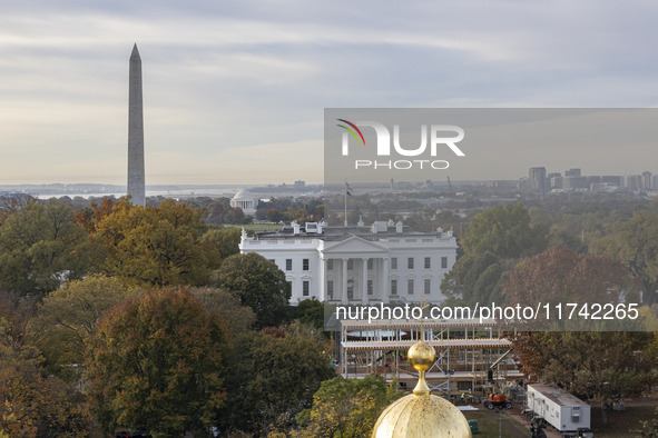 A panoramic view of the White House in Washington, D.C., United States, on November 4, 2024, ahead of the U.S. Presidential Election. 