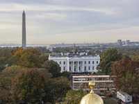 A panoramic view of the White House in Washington, D.C., United States, on November 4, 2024, ahead of the U.S. Presidential Election. (