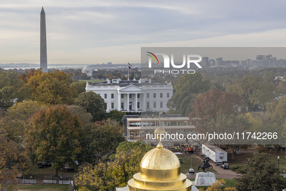 A panoramic view of the White House in Washington, D.C., United States, on November 4, 2024, ahead of the U.S. Presidential Election. 