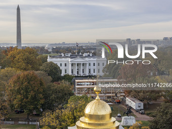 A panoramic view of the White House in Washington, D.C., United States, on November 4, 2024, ahead of the U.S. Presidential Election. (