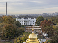 A panoramic view of the White House in Washington, D.C., United States, on November 4, 2024, ahead of the U.S. Presidential Election. (