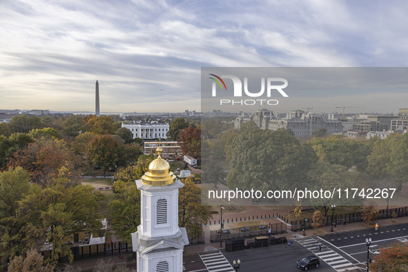 A panoramic view of the White House in Washington, D.C., United States, on November 4, 2024, ahead of the U.S. Presidential Election. 