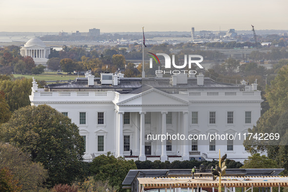 A panoramic view of the White House in Washington, D.C., United States, on November 4, 2024, ahead of the U.S. Presidential Election. 