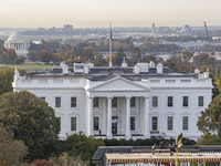 A panoramic view of the White House in Washington, D.C., United States, on November 4, 2024, ahead of the U.S. Presidential Election. (