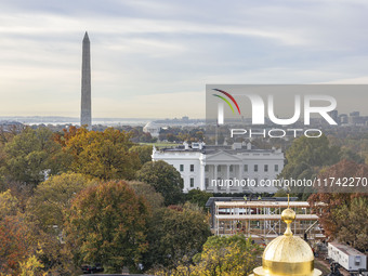 A panoramic view of the White House in Washington, D.C., United States, on November 4, 2024, ahead of the U.S. Presidential Election. (