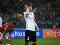 Jakub Teclaw participates in the game between Wisla Krakow and GKS Tychy in Krakow, Poland, on November 4, 2024. This is a Betclic 1 Liga, P...