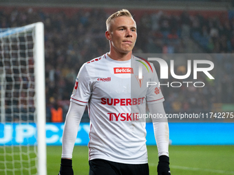 Daniel Rumin participates in the game between Wisla Krakow and GKS Tychy in Krakow, Poland, on November 4, 2024. This is a Betclic 1 Liga, P...