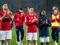 Alan Uryga, James Igbekeme, and Angel Rodado stand after the game between Wisla Krakow and GKS Tychy in Krakow, Poland, on November 4, 2024....