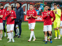 Wisla Krakow players stand after the game between Wisla Krakow and GKS Tychy in Krakow, Poland, on November 4, 2024. This is a Betclic 1 Lig...