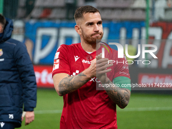 Alan Uryga stands after the game between Wisla Krakow and GKS Tychy in Krakow, Poland, on November 4, 2024. This is a Betclic 1 Liga, Polish...