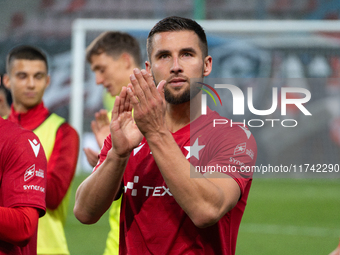 Lukasz Zwolinski stands after the game between Wisla Krakow and GKS Tychy in Krakow, Poland, on November 4, 2024. This is a Betclic 1 Liga,...