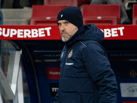 Wisla Krakow coach Mariusz Jop is present during the game between Wisla Krakow and GKS Tychy in Krakow, Poland, on November 4, 2024. This is...