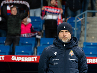 Wisla Krakow coach Mariusz Jop is present during the game between Wisla Krakow and GKS Tychy in Krakow, Poland, on November 4, 2024. This is...