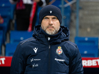 Wisla Krakow coach Mariusz Jop is present during the game between Wisla Krakow and GKS Tychy in Krakow, Poland, on November 4, 2024. This is...