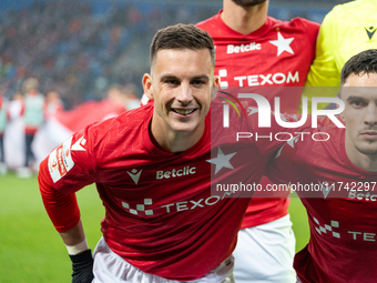 Angel Rodado stands before the game between Wisla Krakow and GKS Tychy in Krakow, Poland, on November 4, 2024. This is a Betclic 1 Liga, Pol...