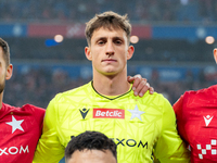 Goalkeeper Patryk Letkiewicz stands before the game between Wisla Krakow and GKS Tychy in Krakow, Poland, on November 4, 2024. This is a Bet...