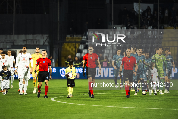 The players enter during the Serie C match between Cavese and Foggia at Stadio Simonetta Lamberti in Cava de'Tirreni, Italy, on November 4,...