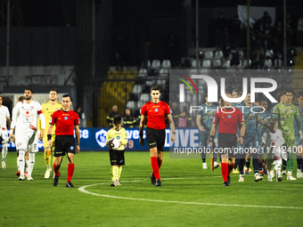 The players enter during the Serie C match between Cavese and Foggia at Stadio Simonetta Lamberti in Cava de'Tirreni, Italy, on November 4,...