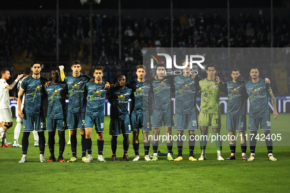 The Cavese team poses before the Serie C match between Cavese and Foggia at Stadio Simonetta Lamberti in Cava de'Tirreni, Italy, on November...