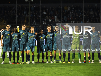 The Cavese team poses before the Serie C match between Cavese and Foggia at Stadio Simonetta Lamberti in Cava de'Tirreni, Italy, on November...