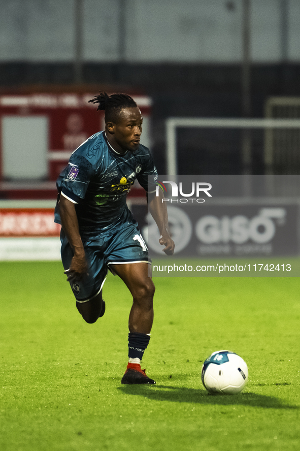 Adama Diarrassouba of Cavese plays during the Serie C match between Cavese and Foggia at Stadio Simonetta Lamberti in Cava de'Tirreni, Italy...