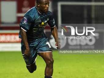 Adama Diarrassouba of Cavese plays during the Serie C match between Cavese and Foggia at Stadio Simonetta Lamberti in Cava de'Tirreni, Italy...