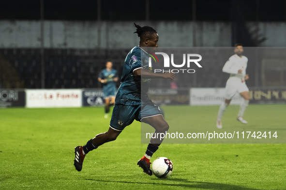 Adama Diarrassouba of Cavese plays during the Serie C match between Cavese and Foggia at Stadio Simonetta Lamberti in Cava de'Tirreni, Italy...