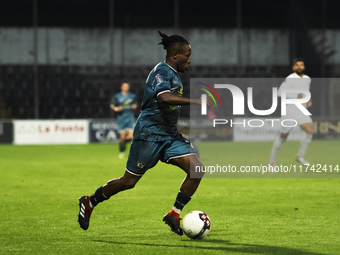 Adama Diarrassouba of Cavese plays during the Serie C match between Cavese and Foggia at Stadio Simonetta Lamberti in Cava de'Tirreni, Italy...