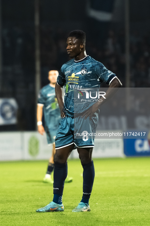 Amara Konate of Cavese participates in the Serie C match between Cavese and Foggia at Stadio Simonetta Lamberti in Cava de'Tirreni, Italy, o...