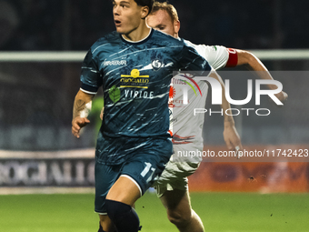 Mattia Maffei of Cavese plays during the Serie C match between Cavese and Foggia at Stadio Simonetta Lamberti in Cava de'Tirreni, Italy, on...