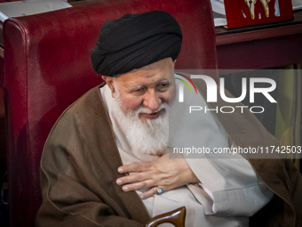 Ultra Conservative Shi'ite Iranian cleric, Ayatollah Sayyid Ahmad Alamolhoda, gestures as he sits at the old Iranian Parliament building dur...