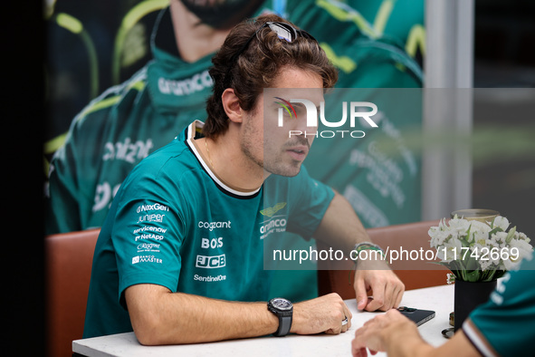 Felipe Drugovich, Reserve Driver of the Aston Martin F1 Team, poses for a portrait during the Formula 1 Grand Prix of Brazil at Autodromo Jo...